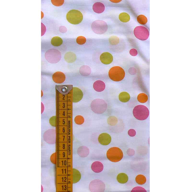 Bavlněný single žerzej pruh 93x12cm oranžové puntíky bílá (1B75)