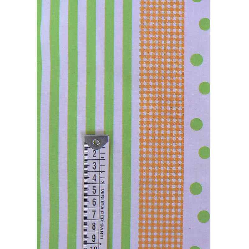 Bavlněná látka 63x13cm proužky zelená zbytek na patchwork (1B100)