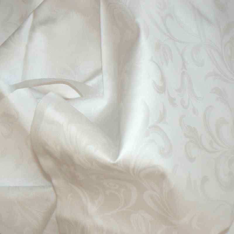 DA1583 Exkluzívní bavlněný damašek látka 380x140cm ornamenty bílá