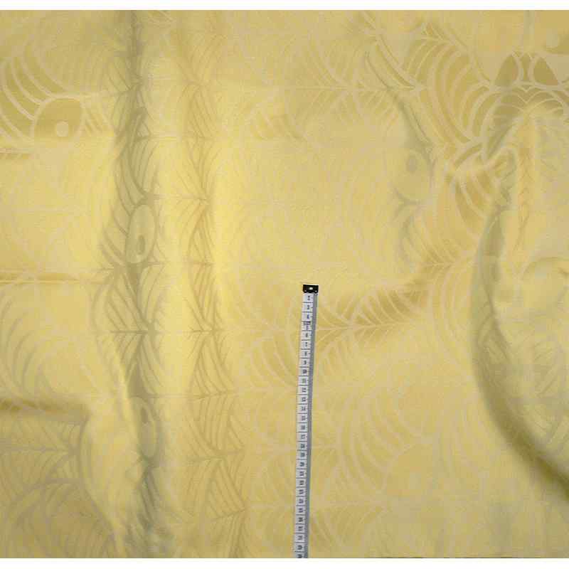 DA1588 Exkluzívní bavlněná látka damašek ubrusovina 240x140cm světle žlutá vzor vysoká gramáž 280g m2