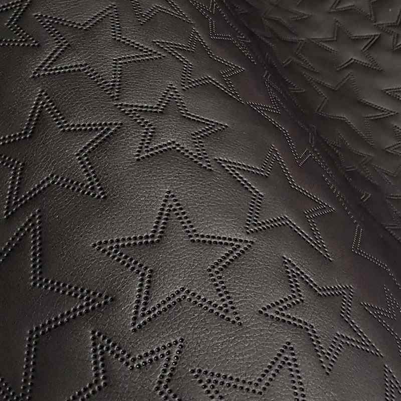 KK340 Exkluzívní koženka zbytek 45x140cm koženka hvězdy černá na vatelínu