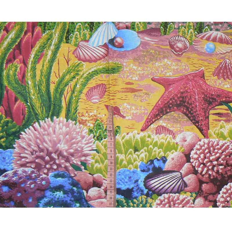 5V184 Bavlněná látka 31x100cm podmořský svět zbytek na patchwork