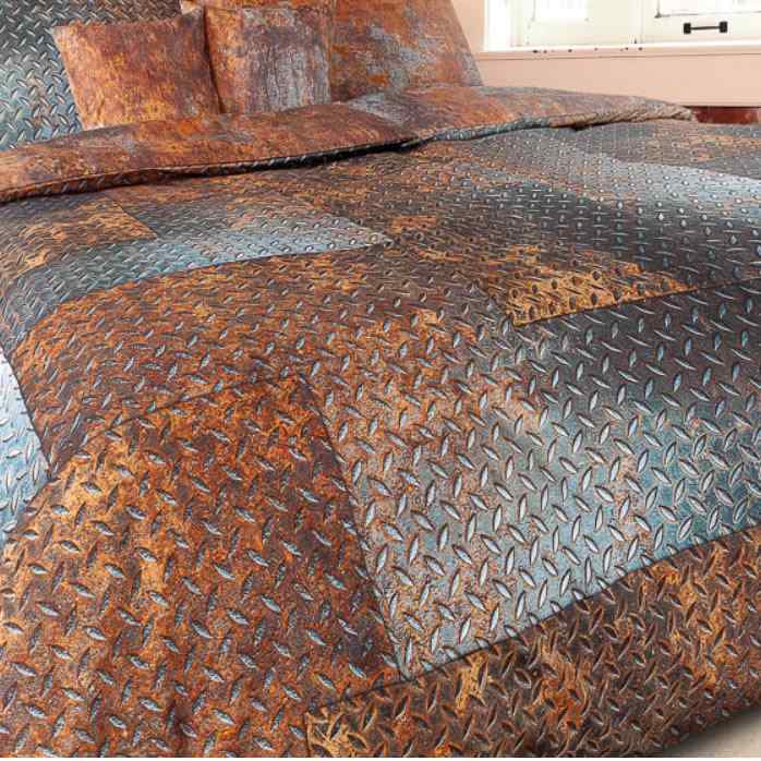 5V209 Bavlněný satén látka 70x92cm rusty metal viz polštář (145gm2)
