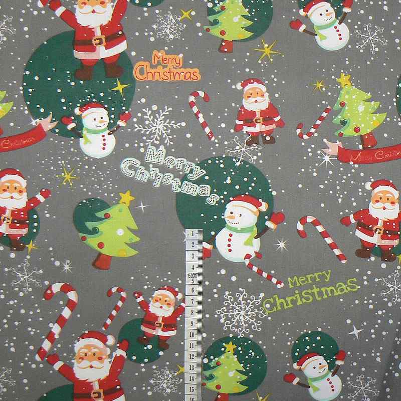 6C194 Bavlněná látka plátno 40x40cm merry christmas baňky šedá