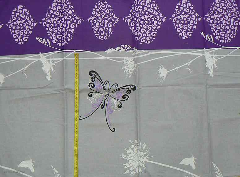 Bavlněná látka fialovošedá motýl 90x38cm na patchwork (R90)
