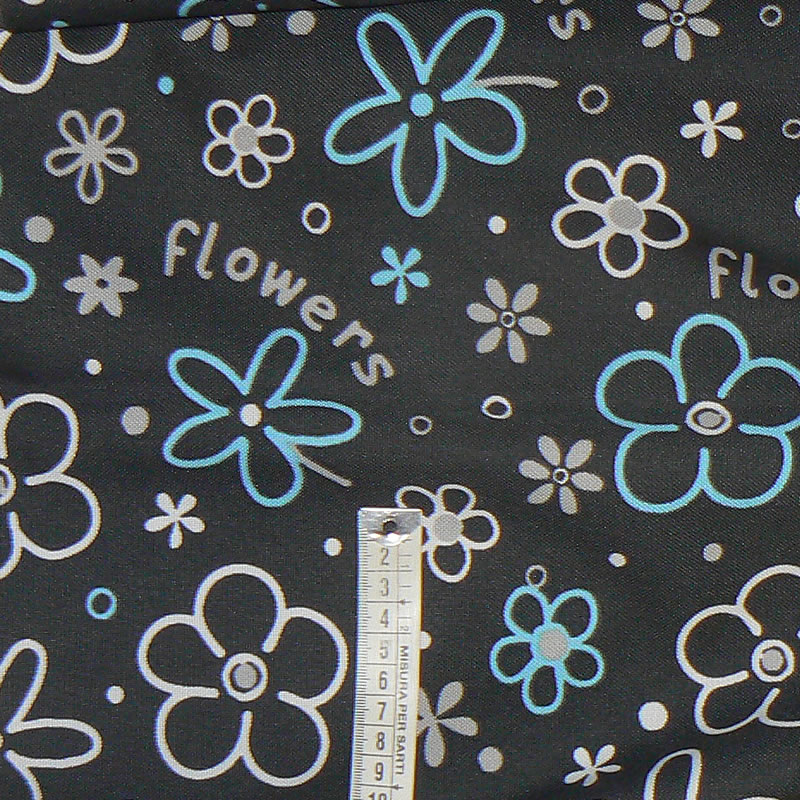 6L130 Kočárkovina voděodolná 214x30cm flowers šedá