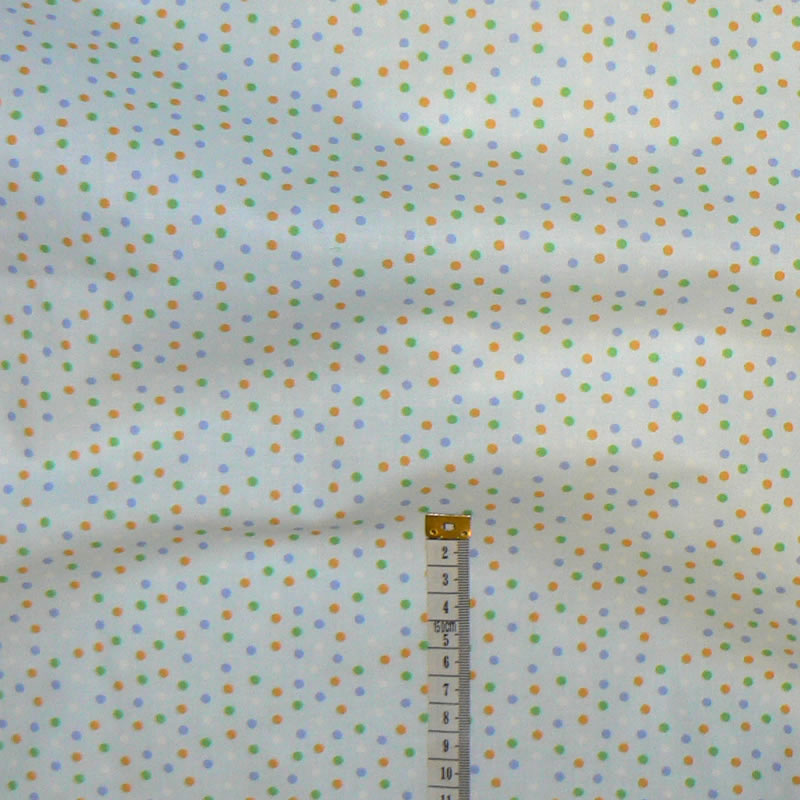 6M107 Bavlněná látka 43x30cm puntíčky na modré zbytek na patchwork