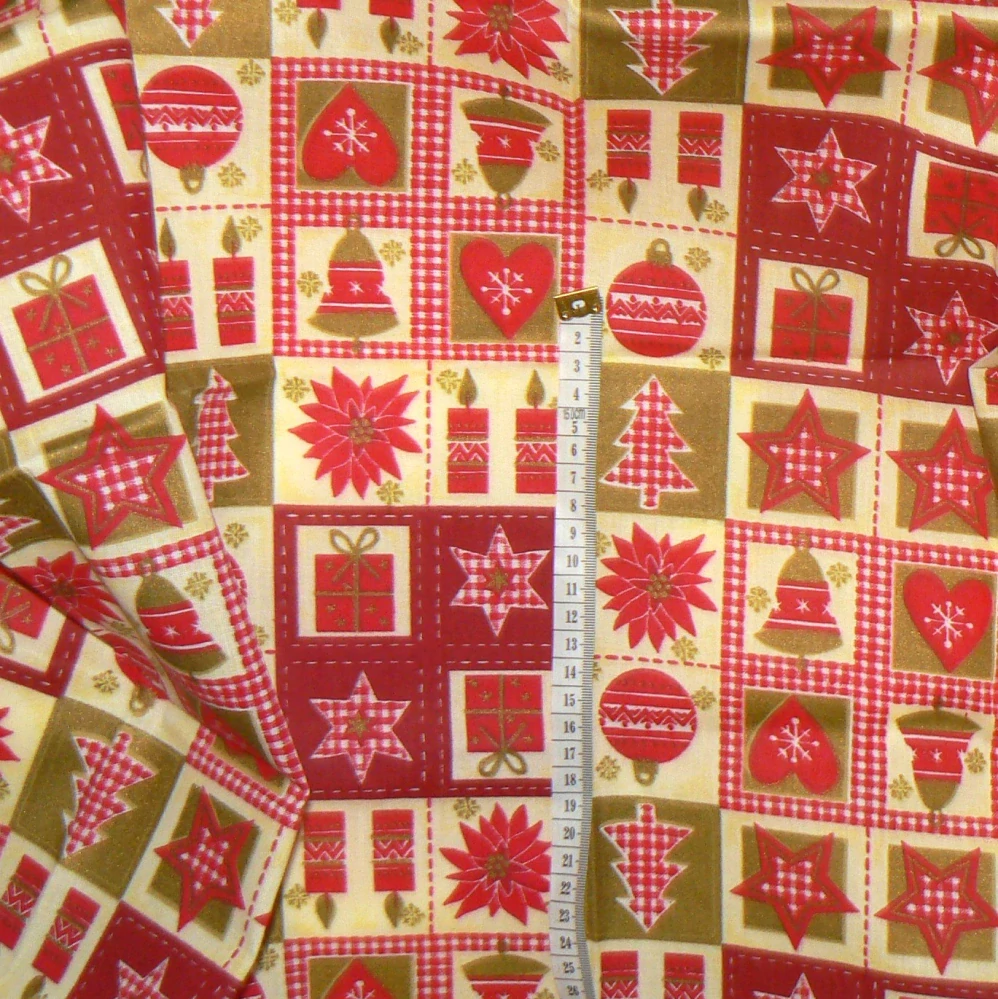 6O257 Bavlněná látka 50x69cm vánoční patchwork zbytek na patchwork