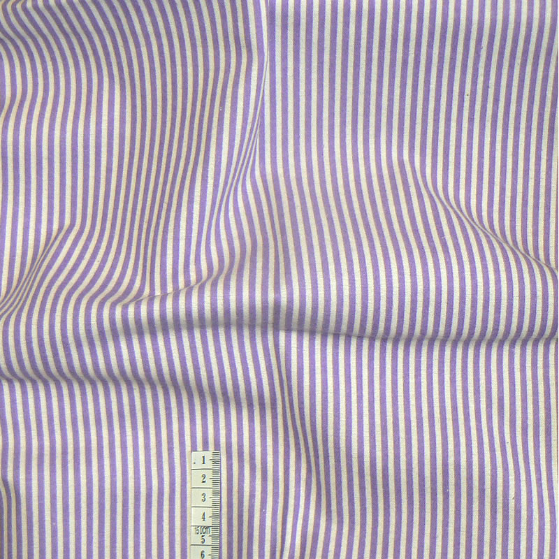 7E58 Bavlněný flanel látka 80x36cm fialovobílá proužky zbytek na patchwork