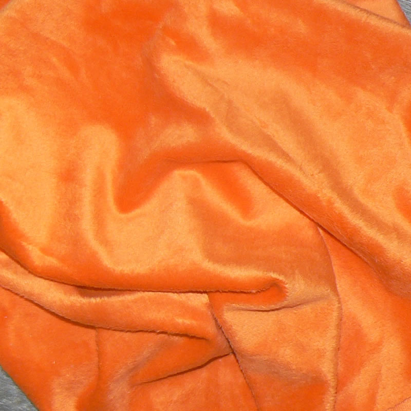 7P4 Hebounký plyš tenký 80x40cm oranžová vhodné na polštářky, šály, zvířátka zbytek