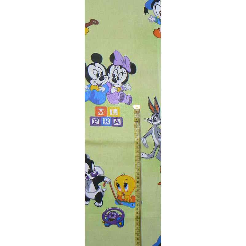Bavlněná látka 72x17cm sv.zelená disney (Y104)