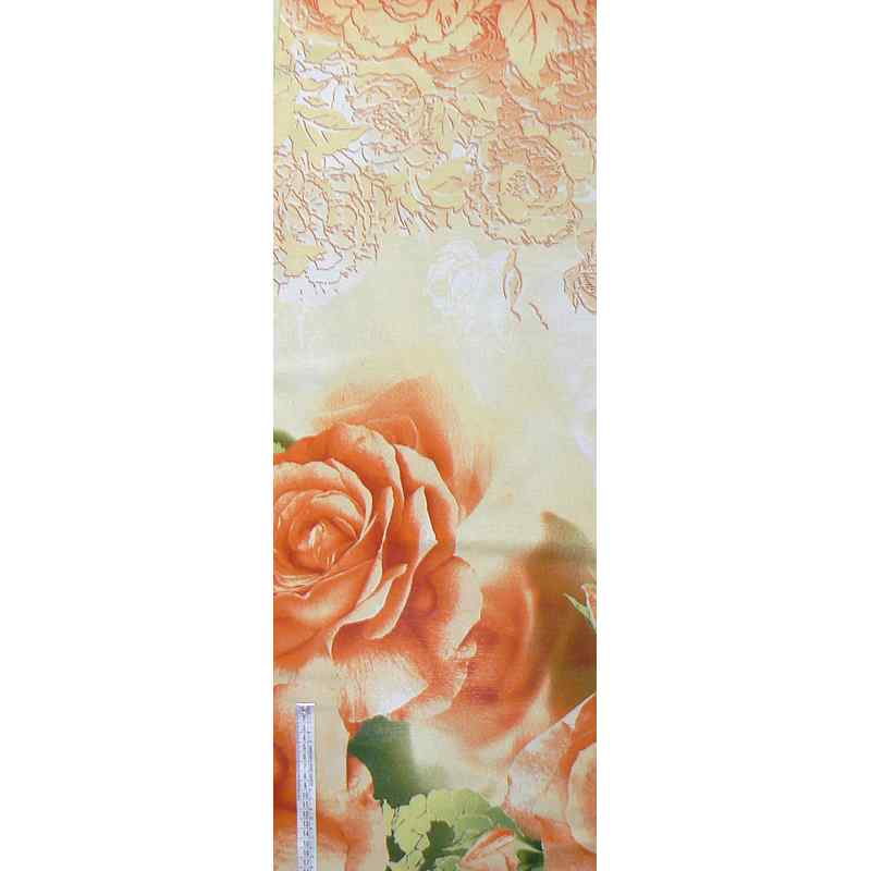Bavlněná látka květy oranžovožlutá 37x142cm zbytek na patchwork (1N5)