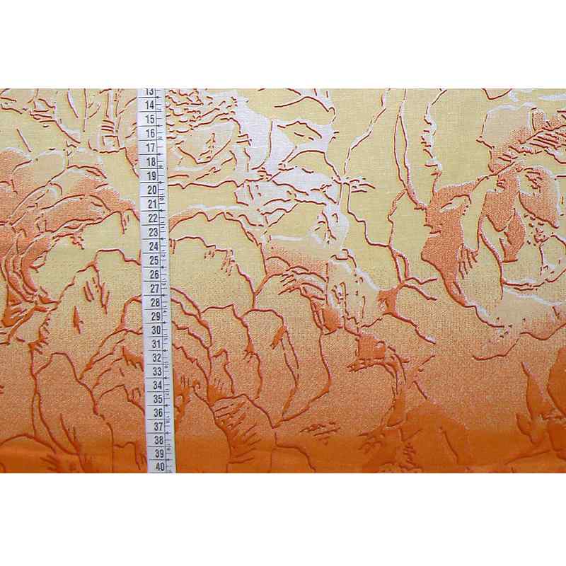 Bavlněná látka květy oranžovožlutá 42x26cm zbytek na patchwork (1N8)