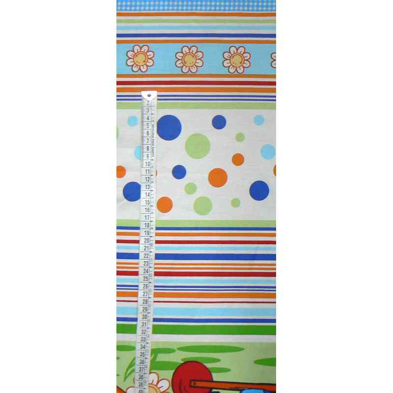 Bavlněná látka 62x17cm bublinky proužky modrá zbytek na patchwork (1N141)