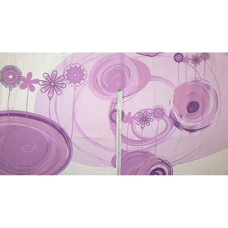 Bavlněná látka 55x158cm fialová vzor zbytek na patchwork (1N182)