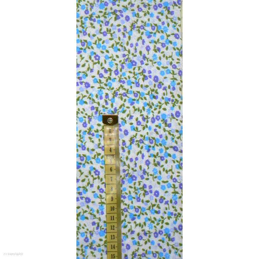 Bavlněný flanel látka modrofialová kytičky 9x154cm (Zb 53)