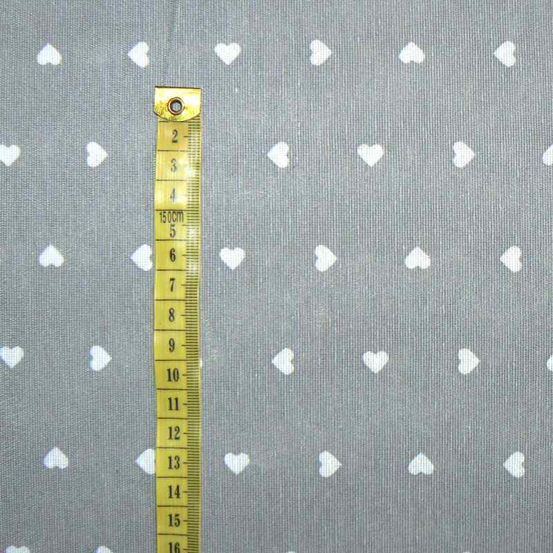 Bavlněná látka 100x20cm srdíčka šedobílá (1P39)