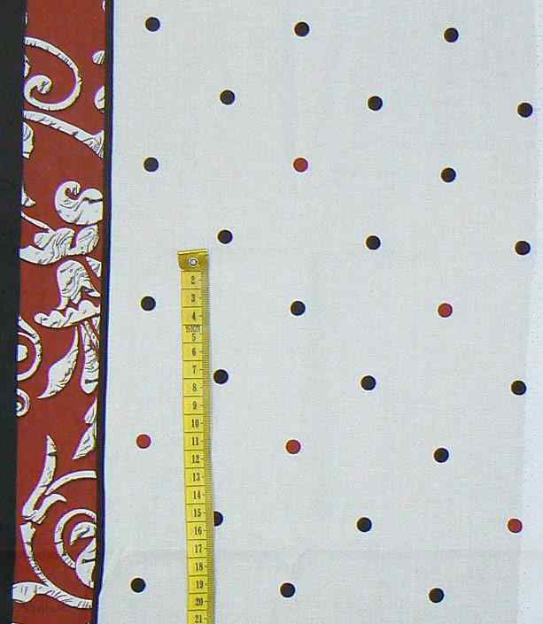 Bavlněná látka červenobílá 88x32cm (P4)