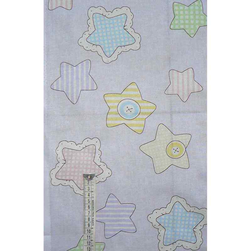 Bavlněná látka hvězdy na fialkové 25x70cm zbytek na patchwork (1Q8)