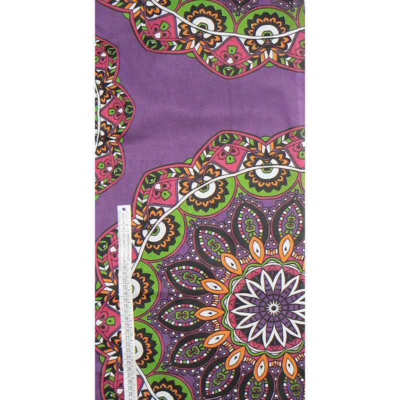 Bavlněná látka fialová mandaly 300x32cm zbytek na patchwork (1Q15)
