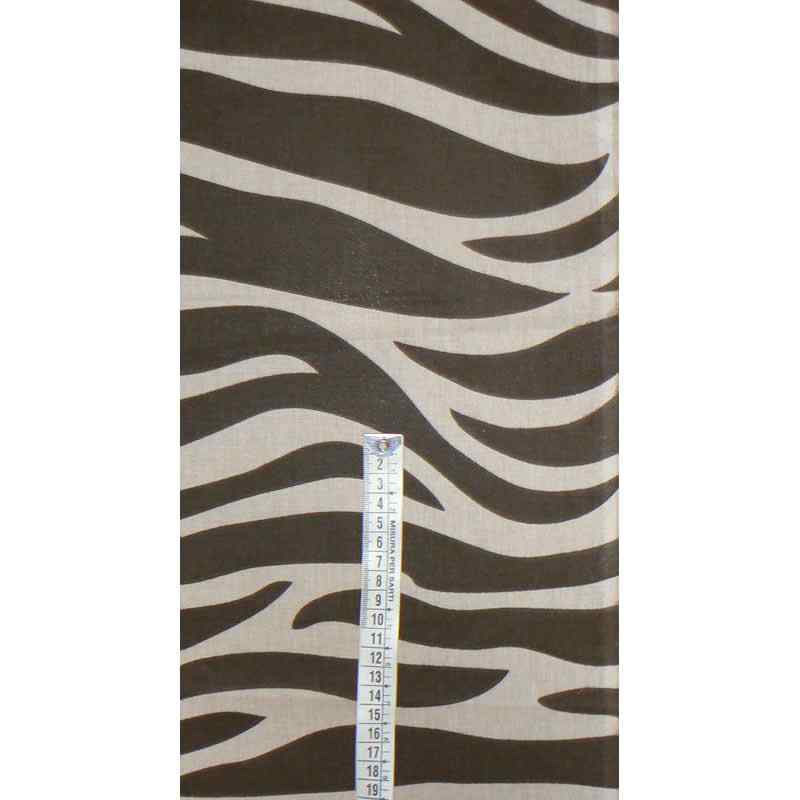 Bavlněná látka hnědobéžová zebra 142x22cm zbytek na patchwork (1Q39)