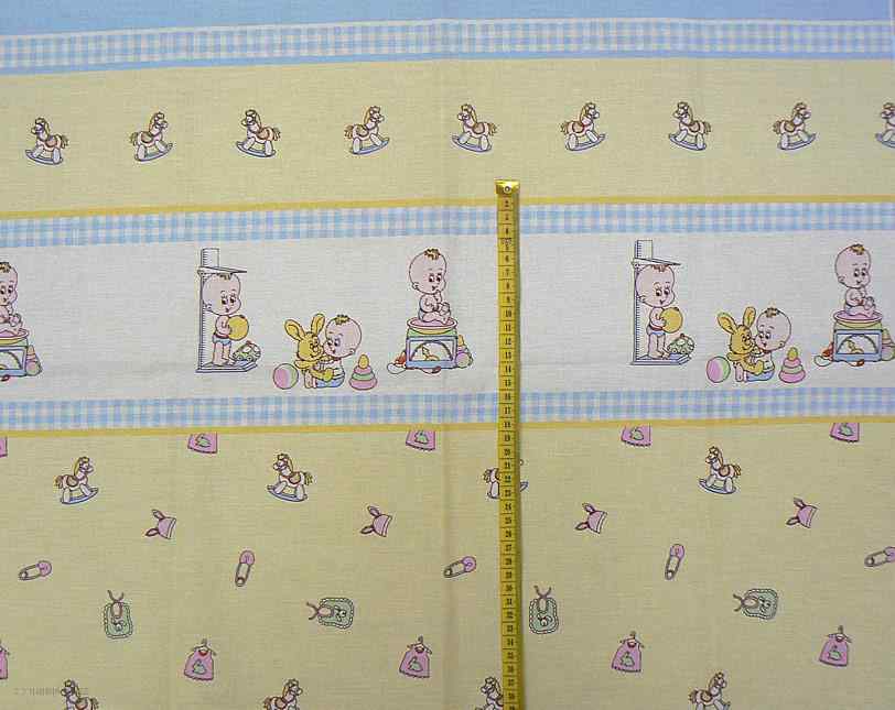 Bavlněná látka 55x75cm baby žlutomodrá na patchwork (X58)