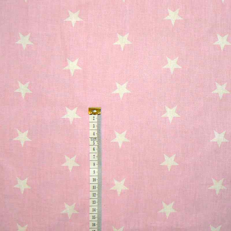 Bavlněná látka hvězdičky na růžové vzor 34x75cm zbytek na patchwork (1R25)