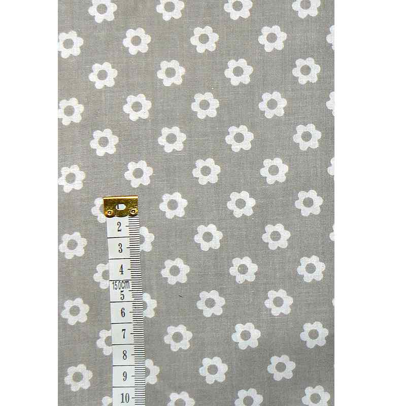 Bavlněná látka kytičky na šedé 13x400cm zbytek na patchwork (1R29)
