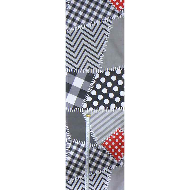 Bavlněná látka 23x89cm černá patchwork zbytek na patchwork (1S30)