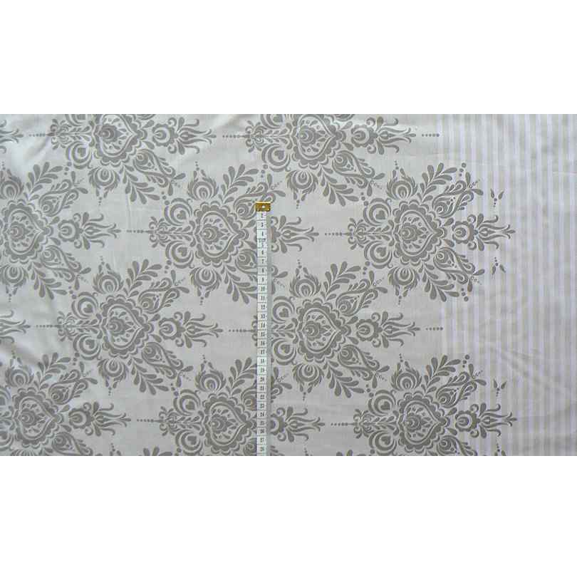 Bavlněný satén látka 40x80cm béžovošedá vzor vhodná na patchwork (1t101)