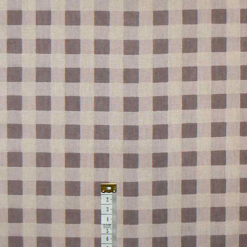 Bavlněná látka 280x27cm hnědokrémová kostka zbytek na patchwork (1U8)