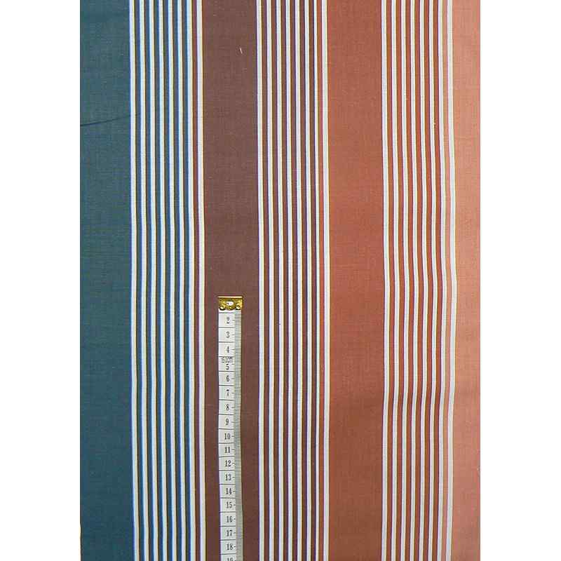 Bavlněná látka 280x27cm pruhy hnědá zbytek na patchwork (1U12)