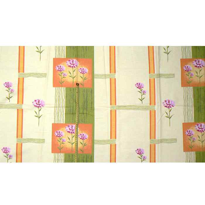 Bavlněný flanel kvítky oranžovozelená 65x150cm (T67)