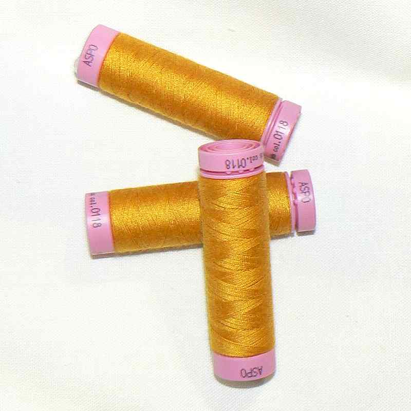 ASPO univerzální nit pro domácnost polyester 100m sytě žlutá č.0118
