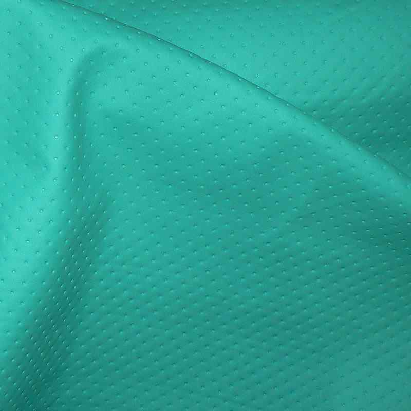 KK321 Exkluzívní koženka zbytek 45x140cm koženka puntíky nefritová na filcu