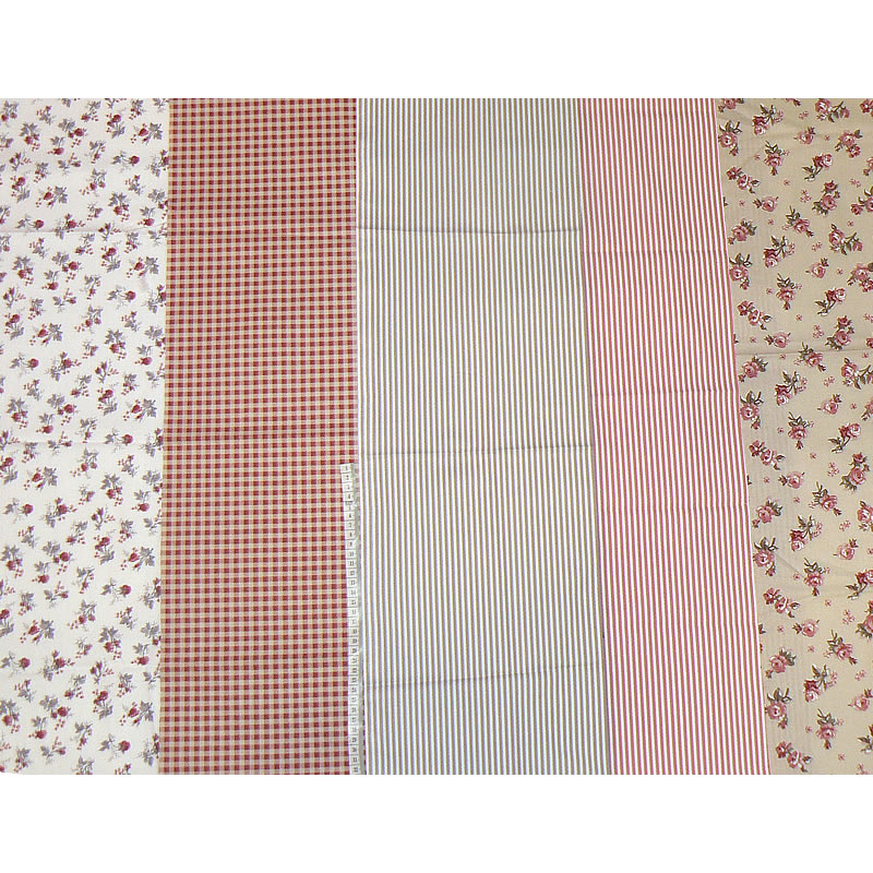 PB1 Balíček látek na patchwork rozměr látek 100x100cm proužky/květiny (6 barev viz foto)