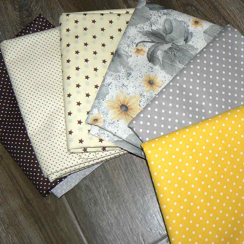 BA2 Balíček bavlněných látek 6ks 40x79cm balíček na patchwork