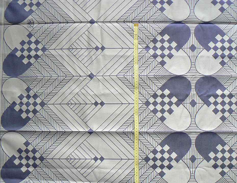 Vysoce kvalitní damašková ubrusovina žakárový vzor 60x144cm béžovoomodrá (1)