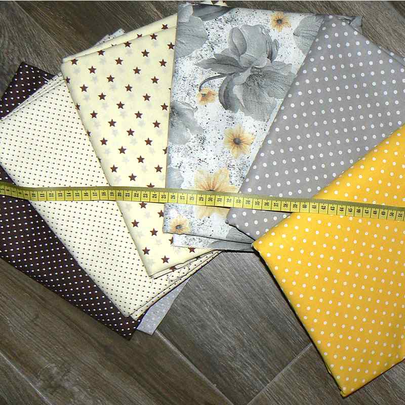 BA2 Balíček bavlněných látek 6ks 40x79cm balíček na patchwork