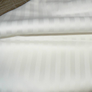 SLEVA 70% 4P106 Bavlněná látka damašek 400x17cm bílá proužky 1cm