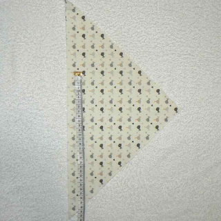 6O87 Bavlněná látka 33x33x46cm ptáčci smetanovošedá zbytek na patchwork