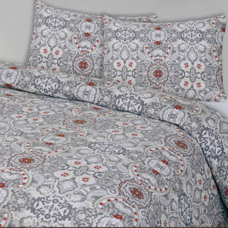 6N93 Bavlněný flanel látka 72x118cm šedokrémová orient zbytek patchwork