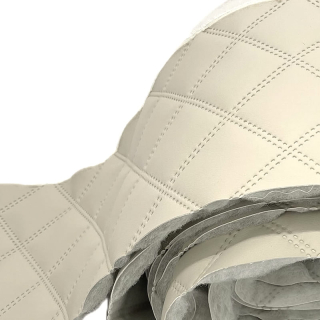 AKCE sleva 33% KZB011 Koženka zbytek 100x25cm koženka 7x7cm čtverce béžová vatelínu