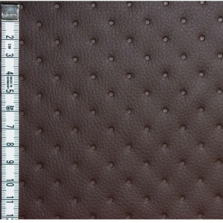 KK506 Koženka zbytek 45x140cm koženka na vatelínu puntíky hnědá tmavší