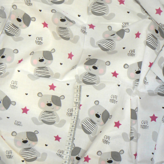 7M82 Bavlněná látka 67x160cm cute tedy méďa zbytek na patchwork